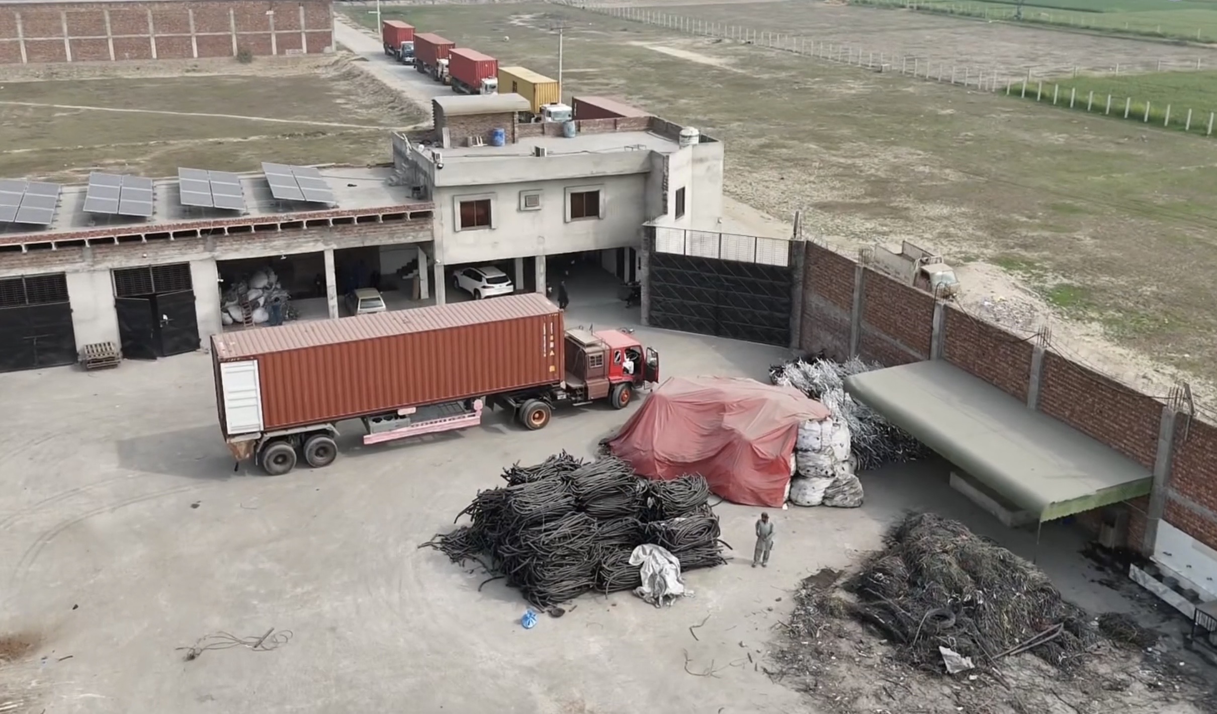 CopperWorld yard with segregated non-ferrous materials